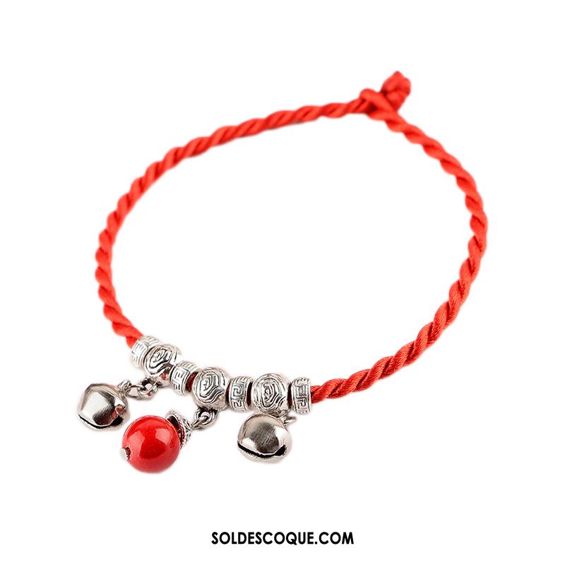 Bracelet De Cheville Femme Simple Manuel Rouge Folk-custom Accessoires Pas Cher