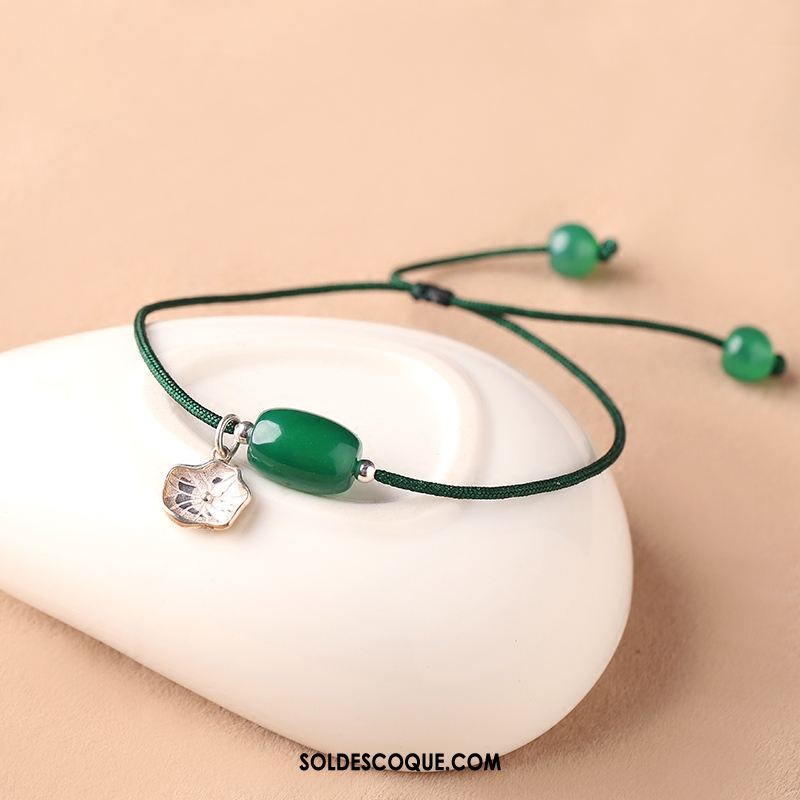 Bracelet De Cheville Femme Vert Accessoires Folk-custom Argenté Simple Pas Cher