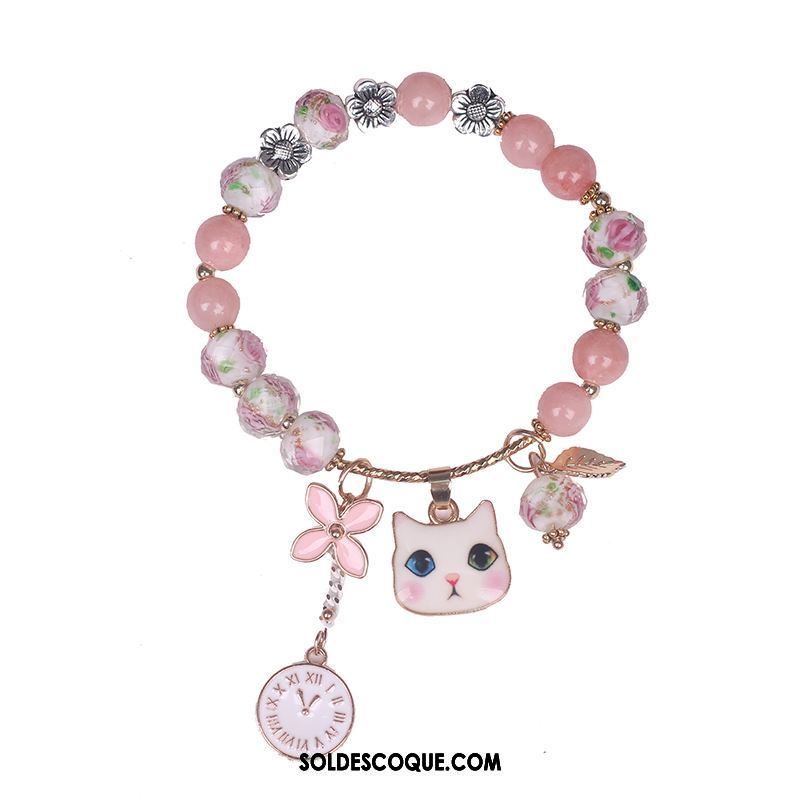 Bracelets Femme Chat Petit Bracelet Rose Accessoires Soldes
