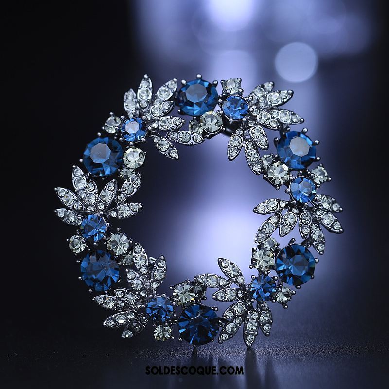 Broche Femme Cadeau Bleu Corsage Cristal Couronne En Ligne