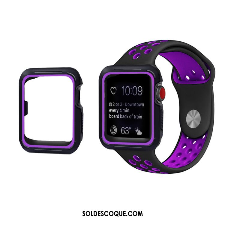 Coque Apple Watch Series 3 Protection Silicone Incassable Violet Étui Pas Cher