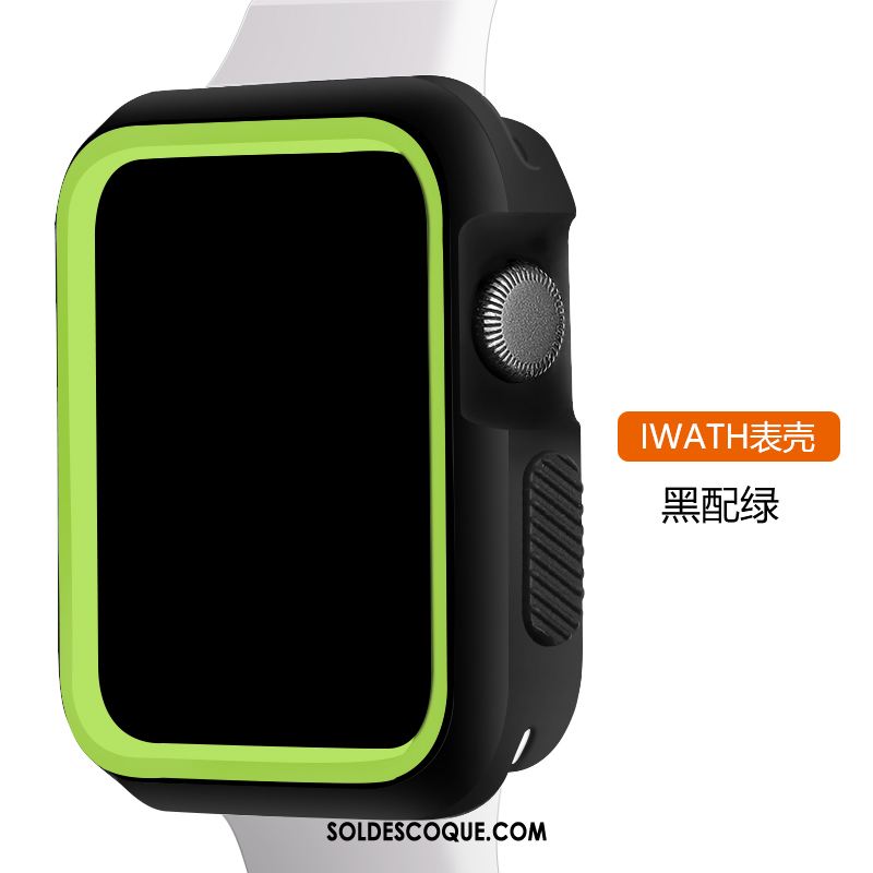 Coque Apple Watch Series 3 Vert Bicolore Noir Protection Sport Pas Cher
