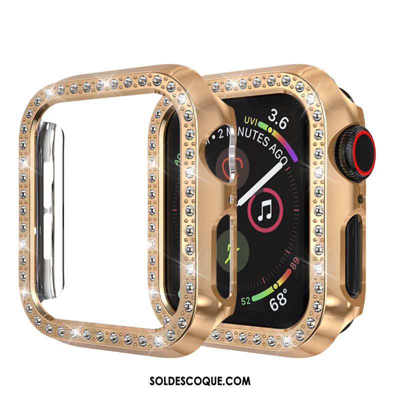 Coque Apple Watch Series 3 Étui Protection Incruster Strass Incassable Or En Vente