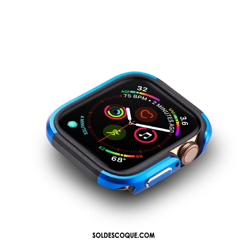 Coque Apple Watch Series 4 Incassable Pu Tendance Bleu Alliage En Vente