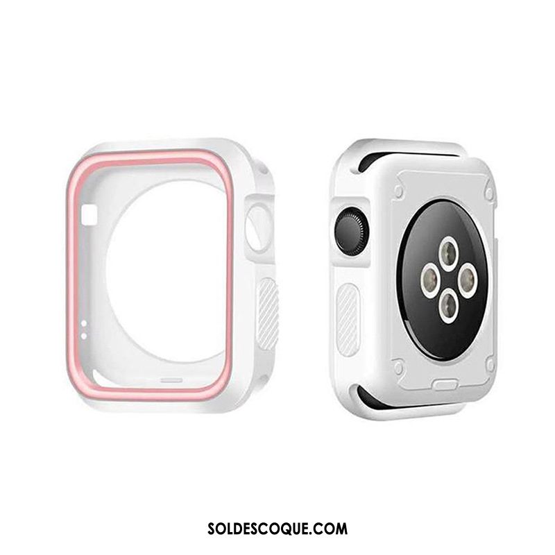 Coque Apple Watch Series 5 Border Fluide Doux Étui Blanc Incassable Pas Cher