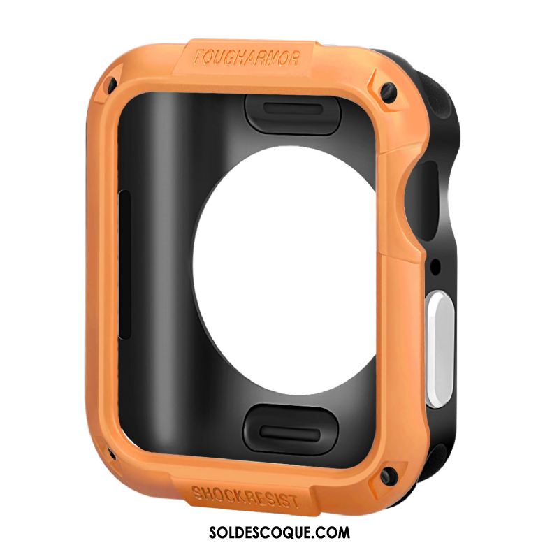 Coque Apple Watch Series 5 Border Protection Silicone Orange Accessoires En Ligne