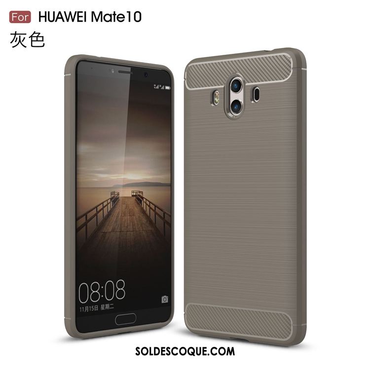Coque Huawei Mate 10 Incassable Silicone Téléphone Portable Étui Gris Housse Pas Cher