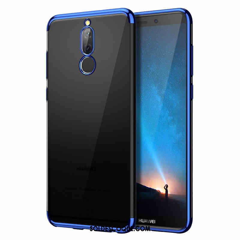 Coque Huawei Mate 10 Lite Bleu Transparent Placage Fluide Doux Téléphone Portable Soldes