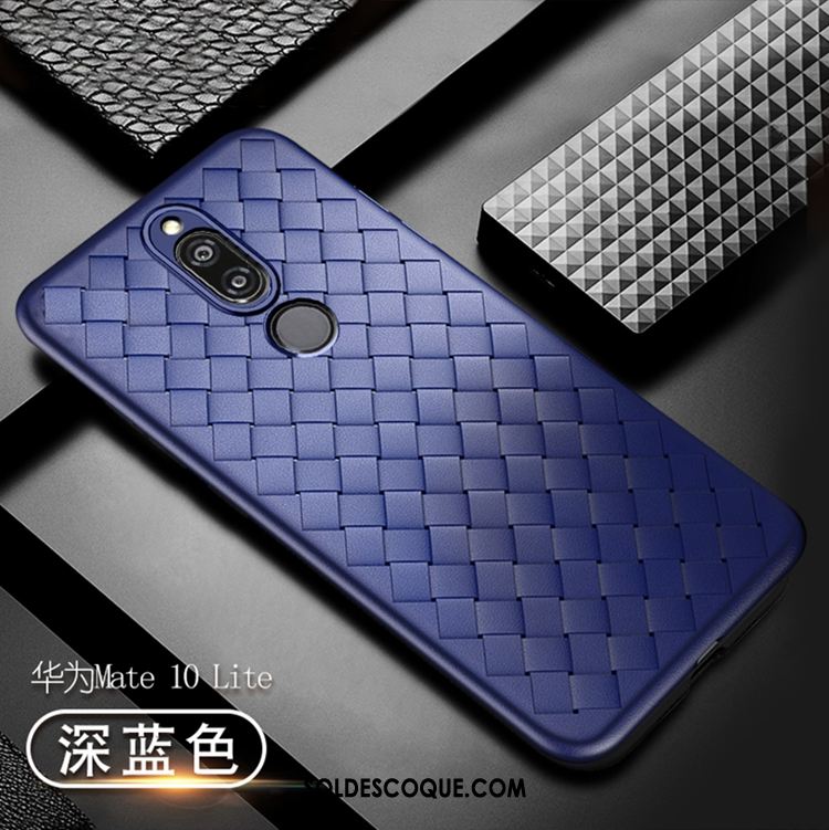 Coque Huawei Mate 10 Lite Fluide Doux Protection Bleu Marin Étui Téléphone Portable Soldes