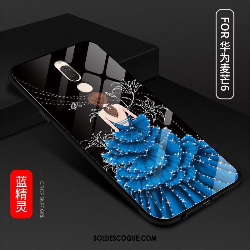 Coque Huawei Mate 10 Lite Étui Verre Téléphone Portable Bleu Membrane Soldes