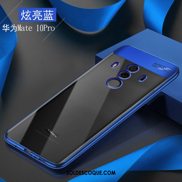 Coque Huawei Mate 10 Pro Fluide Doux Tempérer Membrane Bleu Transparent En Vente