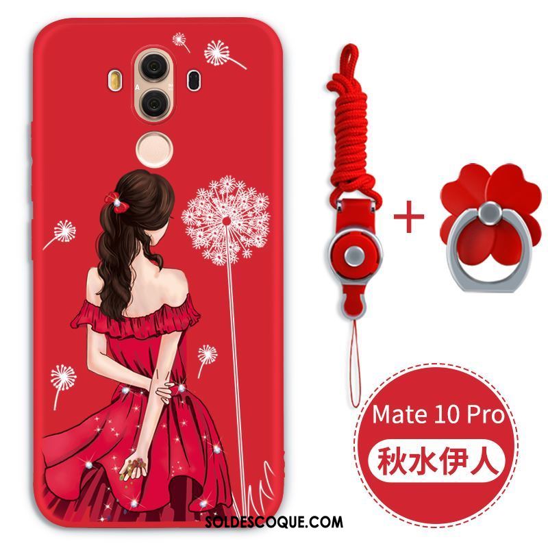 Coque Huawei Mate 10 Pro Très Mince Étui Fluide Doux Rouge Téléphone Portable Pas Cher