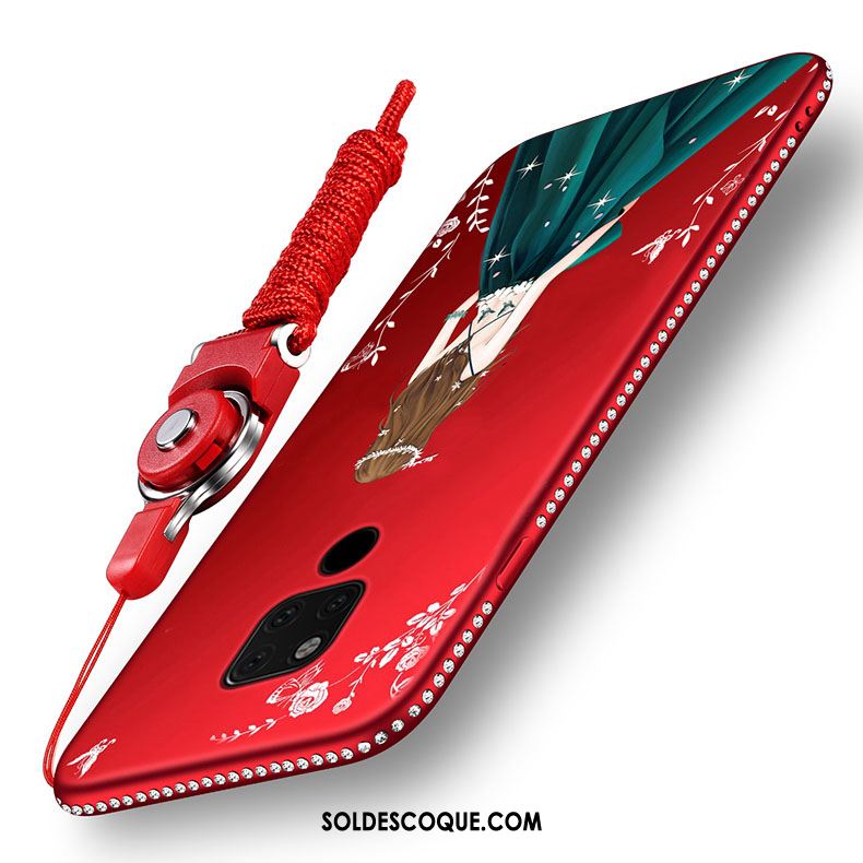 Coque Huawei Mate 20 Délavé En Daim Téléphone Portable Rouge Fluide Doux Étui En Vente