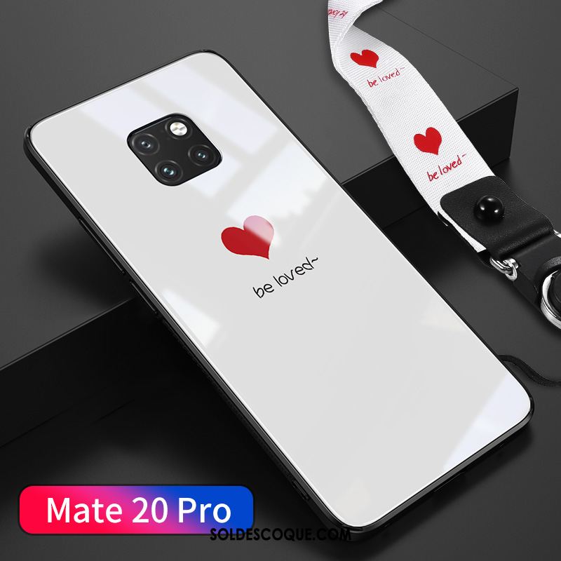 Coque Huawei Mate 20 Pro Incassable Simple Blanc Net Rouge Créatif Housse Soldes