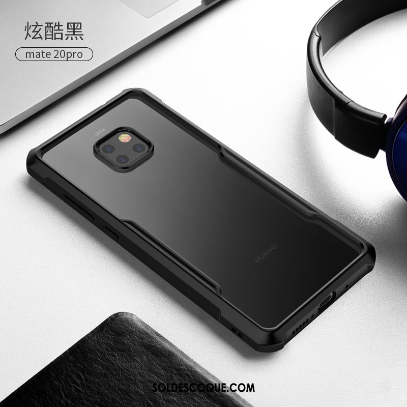 Coque Huawei Mate 20 Pro Marque De Tendance Tout Compris Silicone Noir Transparent Soldes