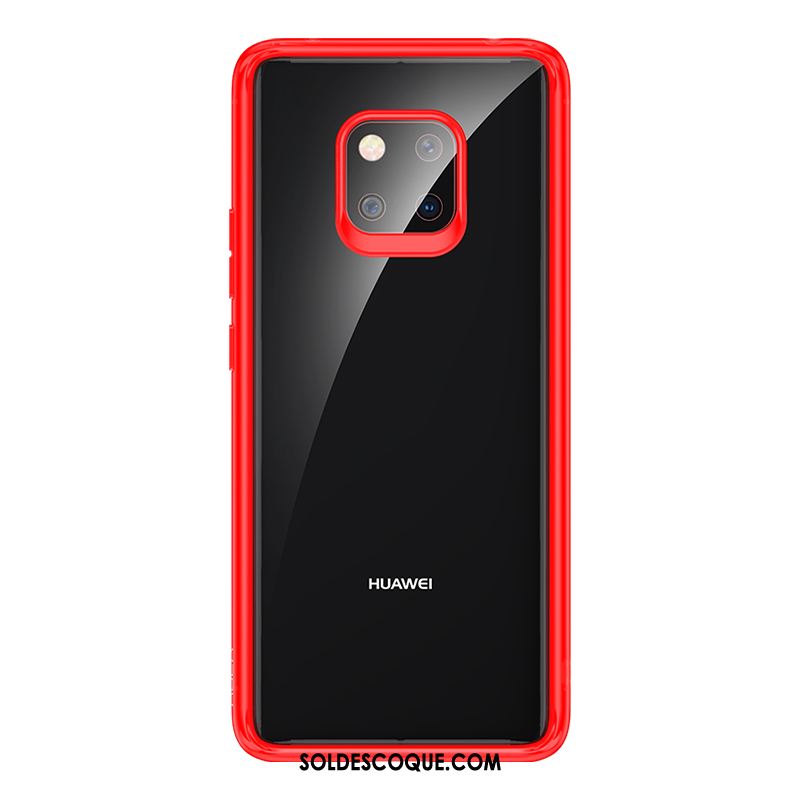 Coque Huawei Mate 20 Pro Transparent Rouge Nouveau Simple Authentique Pas Cher