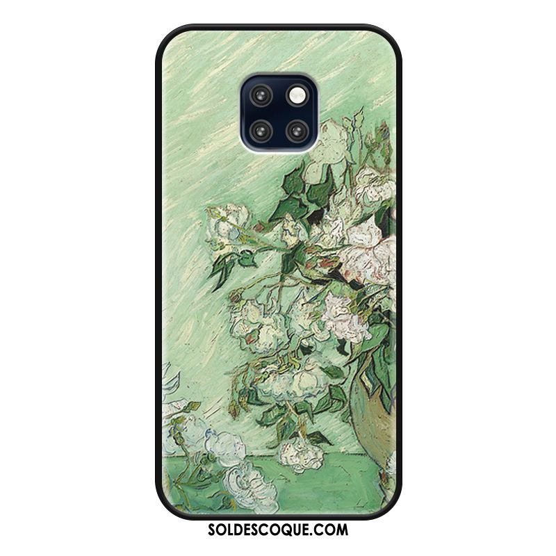 Coque Huawei Mate 20 Rs Peinture À L'huile Protection Luxe Mode Vert Housse Soldes