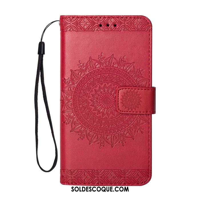 Coque Huawei Mate 20 Rs Rouge Étui Incassable Gaufrage Téléphone Portable Pas Cher
