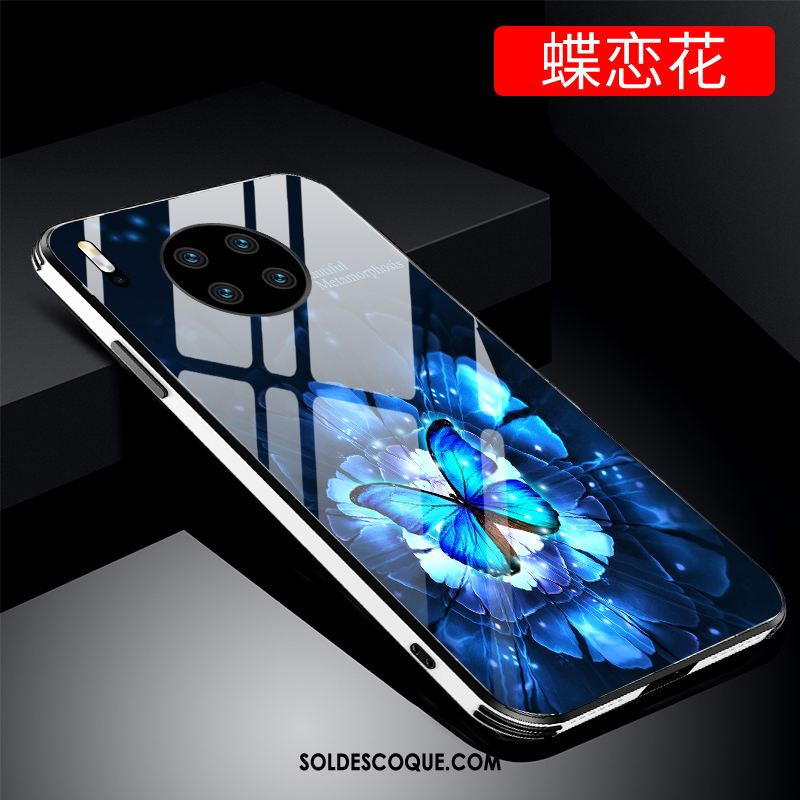 Coque Huawei Mate 30 Pro Bleu Miroir Luxe Nouveau Téléphone Portable Pas Cher