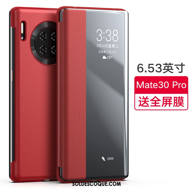 Coque Huawei Mate 30 Pro Rouge Protection Téléphone Portable Étui En Cuir Tout Compris France