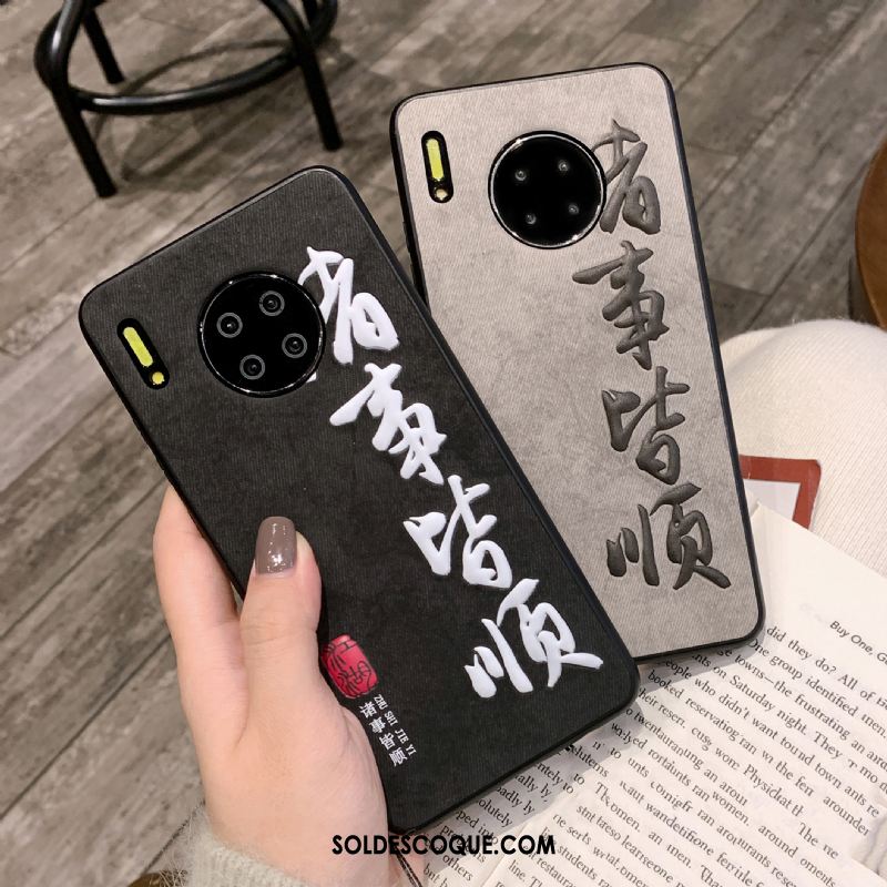 Coque Huawei Mate 30 Pro Style Chinois Silicone En Denim Protection Modèle Fleurie Soldes