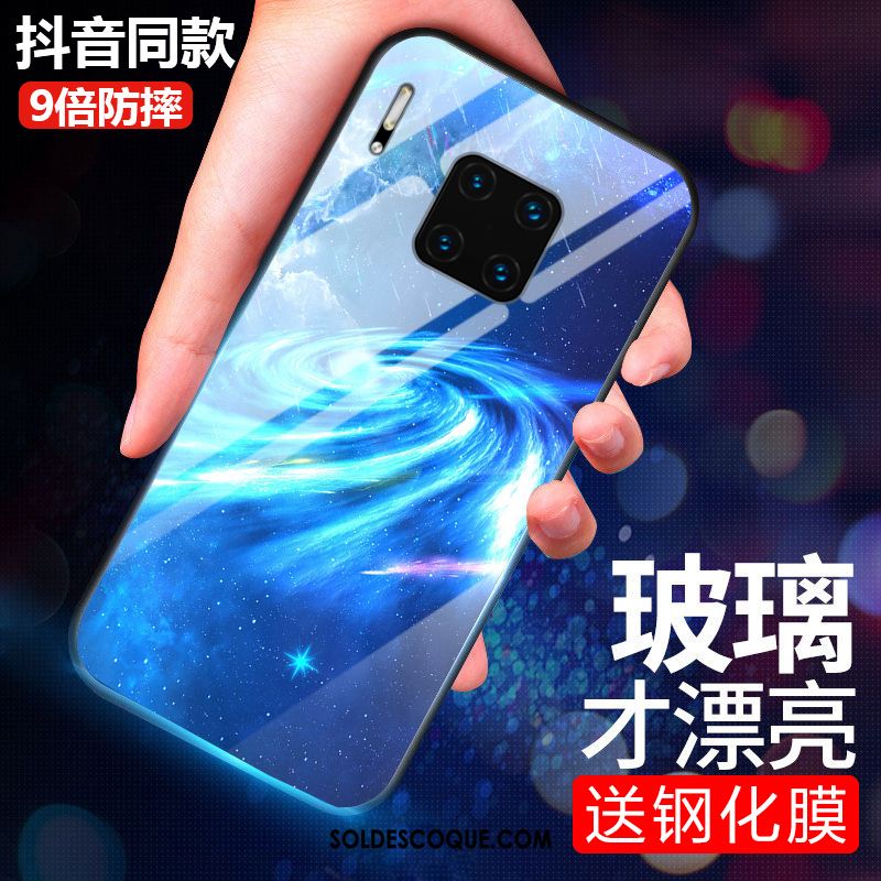 Coque Huawei Mate 30 Rs Bleu Téléphone Portable Étui Protection Verre Pas Cher