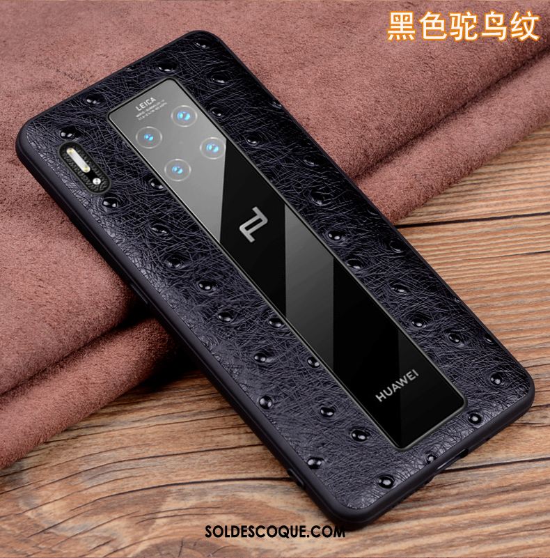 Coque Huawei Mate 30 Rs Luxe Incassable Téléphone Portable Cuir Véritable Noir Soldes