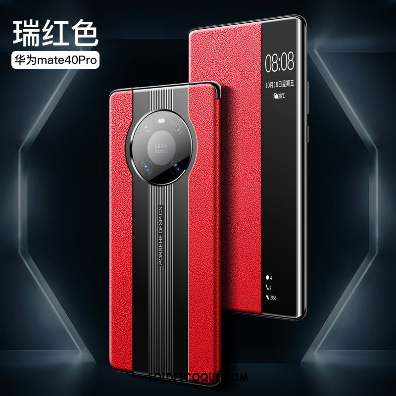 Coque Huawei Mate 40 Pro Incassable Téléphone Portable Clamshell Luxe Rouge En Ligne