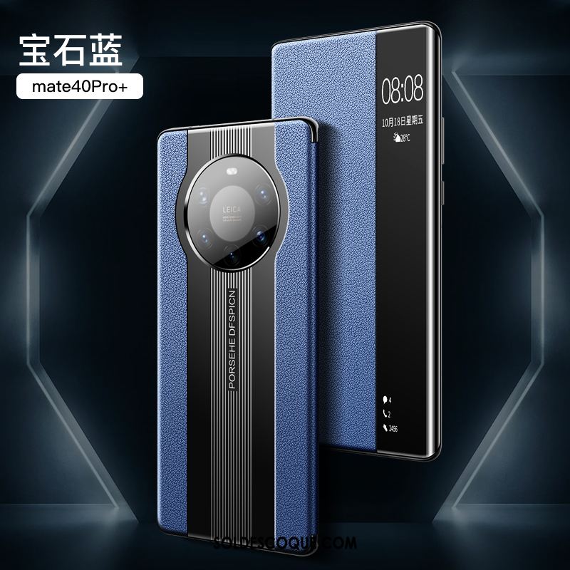 Coque Huawei Mate 40 Pro+ Téléphone Portable Protection Luxe Étui En Cuir Cuir Véritable Pas Cher