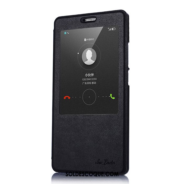 Coque Huawei Mate 8 Étui Noir Téléphone Portable Étui En Cuir Protection Pas Cher