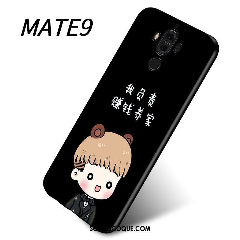 Coque Huawei Mate 9 Légère Téléphone Portable Protection Fluide Doux Noir Pas Cher