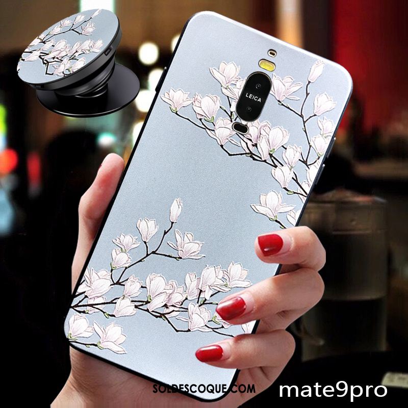 Coque Huawei Mate 9 Pro Incassable Délavé En Daim Support Téléphone Portable Protection France