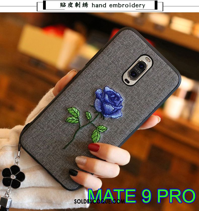 Coque Huawei Mate 9 Pro Silicone Fluide Doux Étui Téléphone Portable Gris Pas Cher