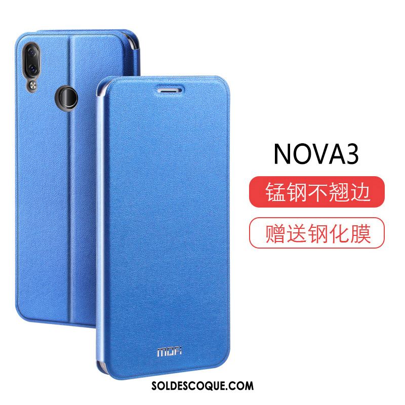 Coque Huawei Nova 3 Clamshell Bleu Nouveau Silicone Fluide Doux Pas Cher