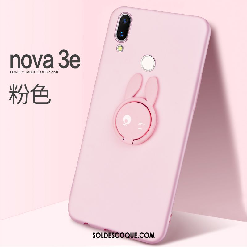Coque Huawei Nova 3e Délavé En Daim Silicone Tout Compris Rose Protection Housse En Ligne