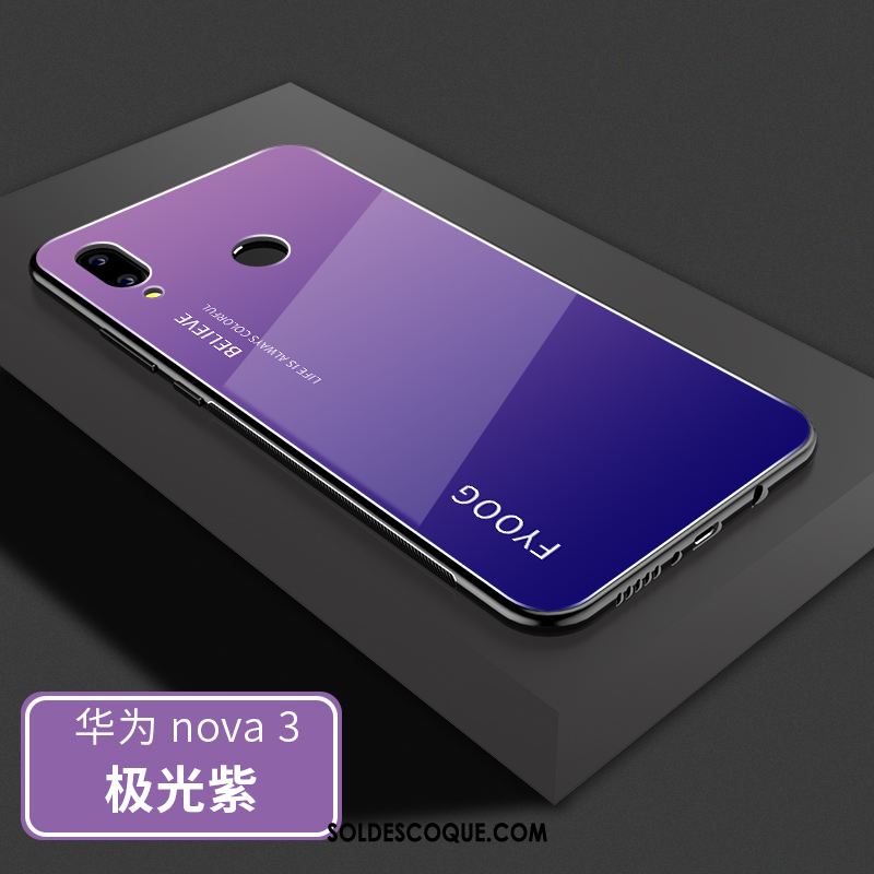 Coque Huawei Nova 3e Très Mince Verre Tendance Incassable Téléphone Portable Pas Cher