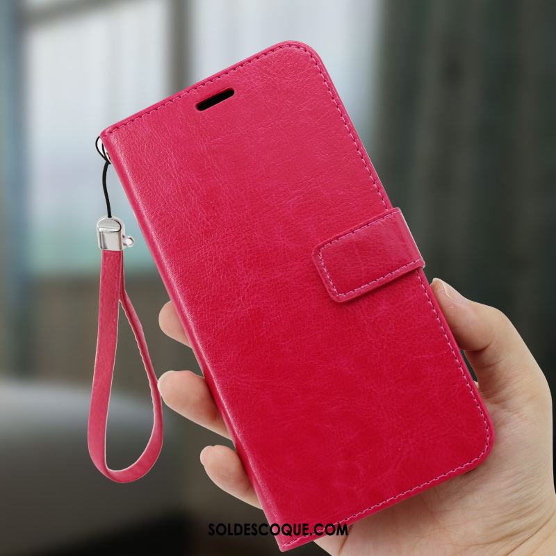 Coque Huawei Nova 3e Étui En Cuir Protection Incassable Téléphone Portable Rouge Housse En Ligne