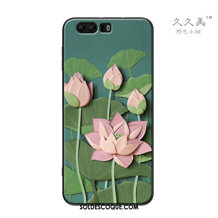 Coque Huawei P10 Plus Classiques Fleur Étui Vert Style Chinois Soldes