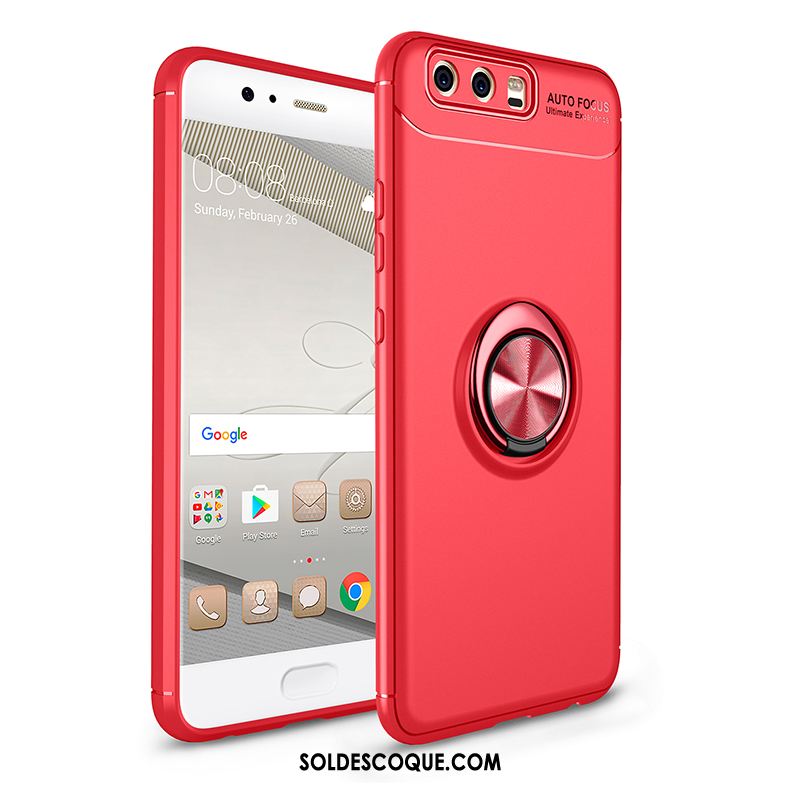Coque Huawei P10 Plus Protection Anneau Incassable Rouge Fluide Doux En Ligne