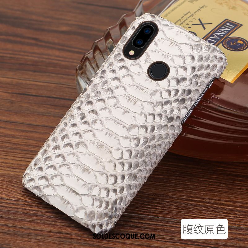 Coque Huawei P20 Lite Protection Blanc Téléphone Portable Étui En Cuir Cuir Véritable Soldes