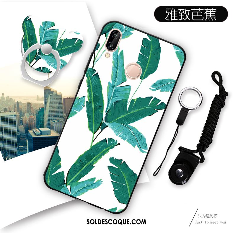 Coque Huawei P20 Lite Téléphone Portable Protection Vert Fluide Doux Étui Pas Cher