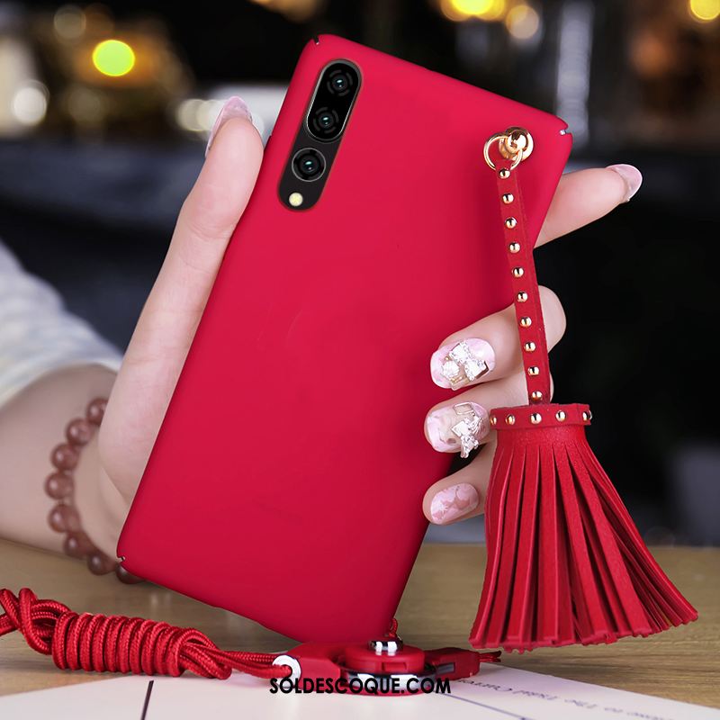 Coque Huawei P20 Pro Rouge Délavé En Daim Difficile Téléphone Portable Housse Soldes