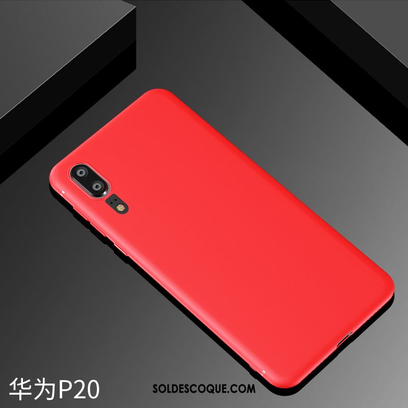 Coque Huawei P20 Très Mince Téléphone Portable Rouge Étui Protection Pas Cher