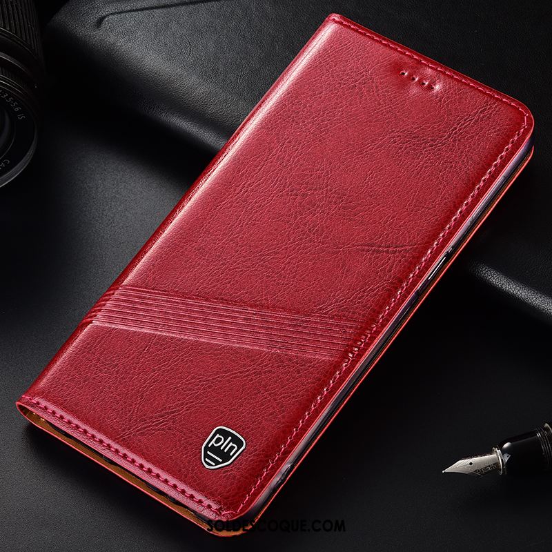 Coque Huawei P30 Lite Étui En Cuir Incassable Téléphone Portable Protection Rouge Pas Cher