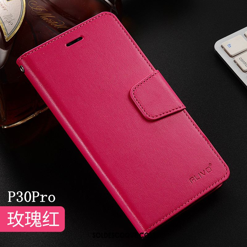 Coque Huawei P30 Pro Tout Compris Rouge Fluide Doux Étui Étui En Cuir Pas Cher