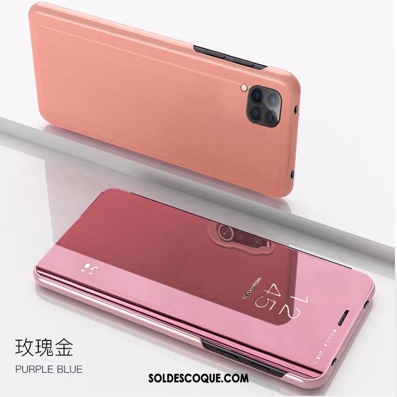 Coque Huawei P40 Lite Étui En Cuir Miroir Or Rose Incassable Tout Compris Pas Cher