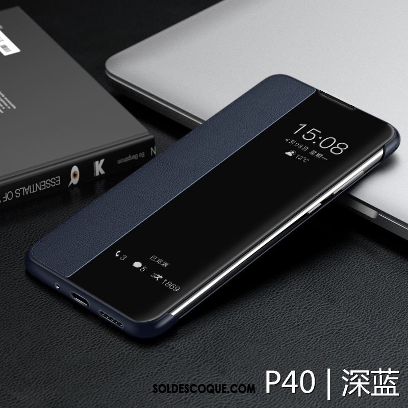 Coque Huawei P40 Étui Tout Compris Protection Cuir Véritable Incassable En Vente