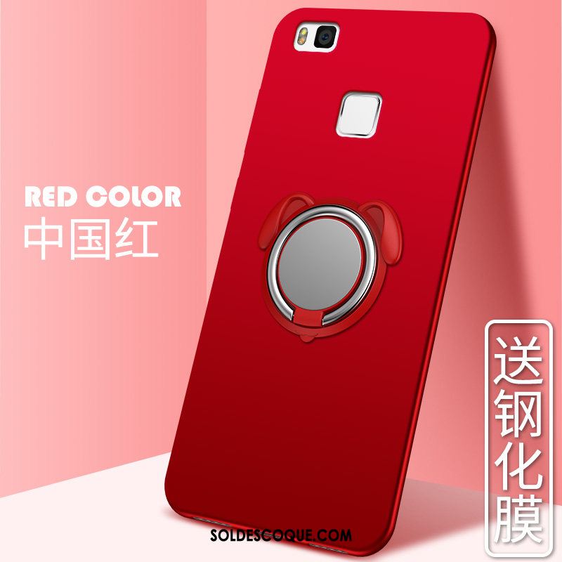 Coque Huawei P9 Lite Simple Créatif Rouge Téléphone Portable Incassable Soldes