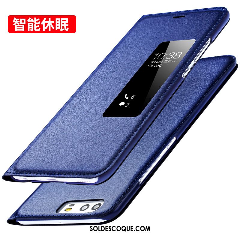Coque Huawei P9 Plus Bleu Créatif Clamshell Tempérer Étui En Ligne