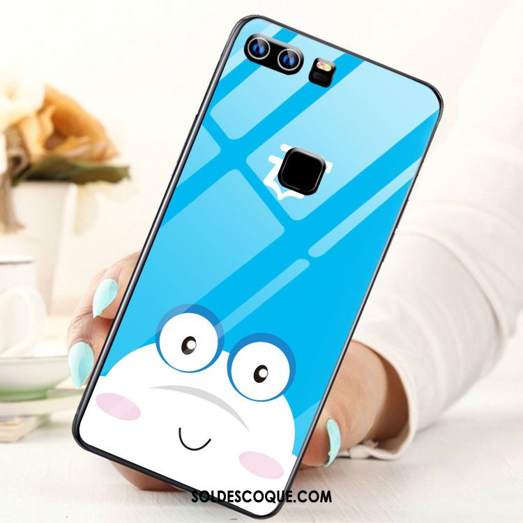 Coque Huawei P9 Plus Bleu Étui Verre Protection Téléphone Portable Soldes